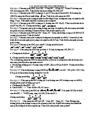 Các bài tập chương I Hình học 9
